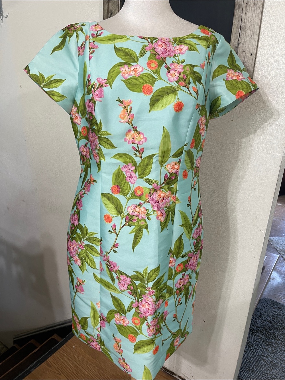 Talbots Botanical Floral Cap Sleeve  Cocktail Dress - Sz 10